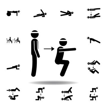 fitness, squat icon. Element of fitness illustration. Signs and symbols icon can be used for web, logo, mobile app, UI, UX on white background