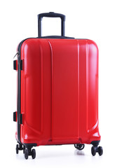 Travel suitcase isolated on white background