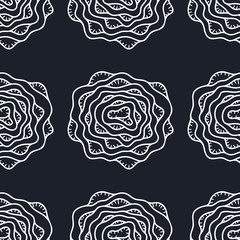 Monochrome seamless background. Simple flat floral motif . Suitable for fabrics.