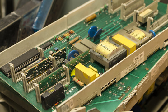 Computer integrated circuit with various electronic active and passive components