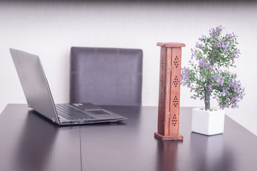 Young casual style collected hair and red lips