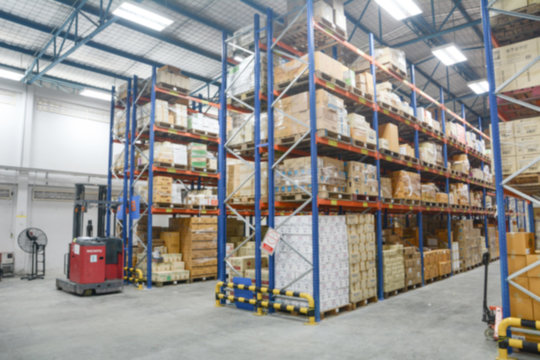 Blured Warehouse for logistic concepts, Blured distribution centre