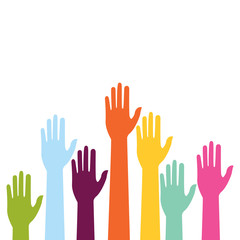 colorful up hand background vector illustration