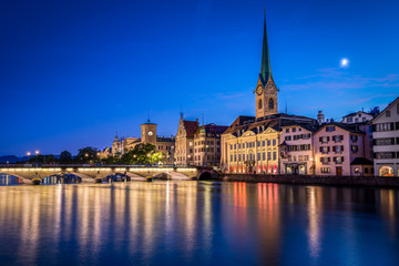 Fototapeta premium Zurich - Blue Hour