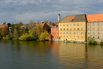 Fototapeta premium Stadtansicht Schweinfurt am Main, Unterfranken, Franken, Bayern, Deutschland.