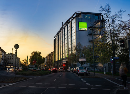 Nuremberg, Germany - October, 2019: DATEV building in Nuremberg city center