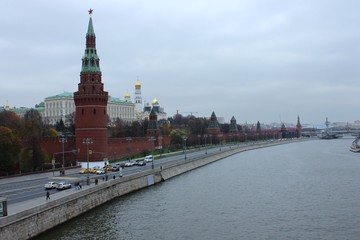 Obraz premium View of the Kremlin towers and the wall. Moscow. Russia.