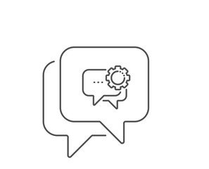 Employees messenger line icon. Chat bubble design. Speech bubble sign. Chat message symbol. Outline concept. Thin line employees messenger icon. Vector