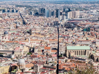 Top view of Naples panoramic view, Napoli, Italy