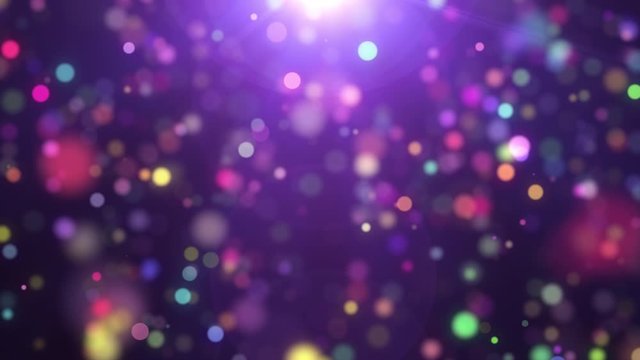 Xmas 2020. 4k video. Looped animation. Particles background. Seamless loop. Bokeh lights. Colorful glitter. 3840x2160