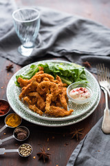 Spicy Battered Crispy Fried Chicken Strips