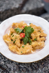 Asian Crispy Fried Fish with Lemon Sauce.