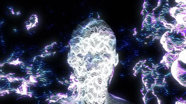 abstract background with skull and face
