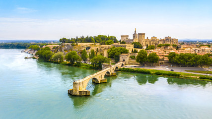 Saint Benezet bridge in Avignon in a beautiful summer day, France - obrazy, fototapety, plakaty