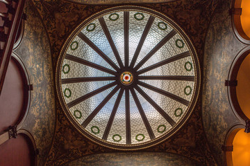 Fototapeta na wymiar Closeup detail of old skylight in Boston building