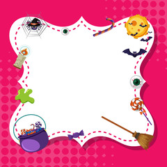 Frame template design with halloween theme