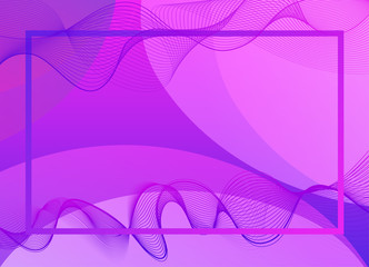 Frame template design with purple waves