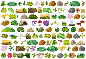 Set of isolated objects theme - gardening