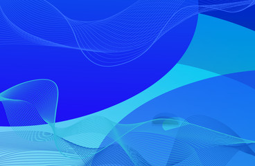 Background template design with blue waves