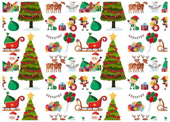 Materiał do szycia Seamless background design with christmas theme