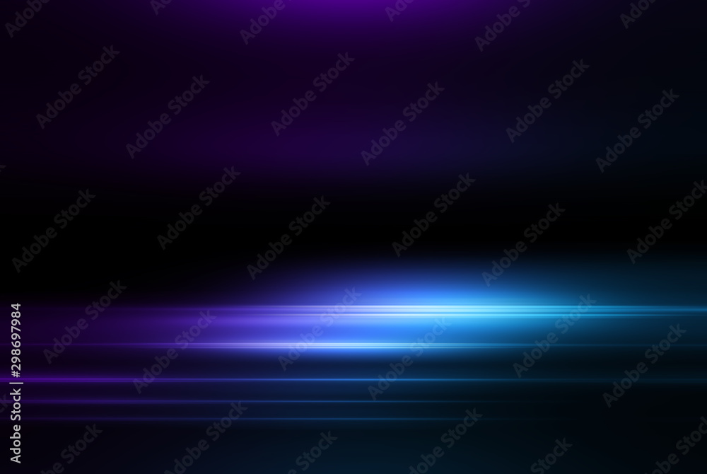 Poster empty background scene. dark street reflection on wet asphalt. rays of neon light in the dark, neon 