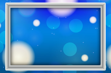 Frame template design with light on blue background