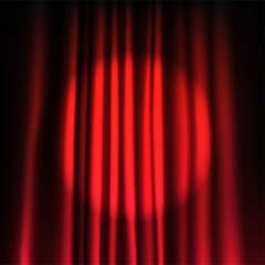 Theatre curtain with round spotlight vector illstration