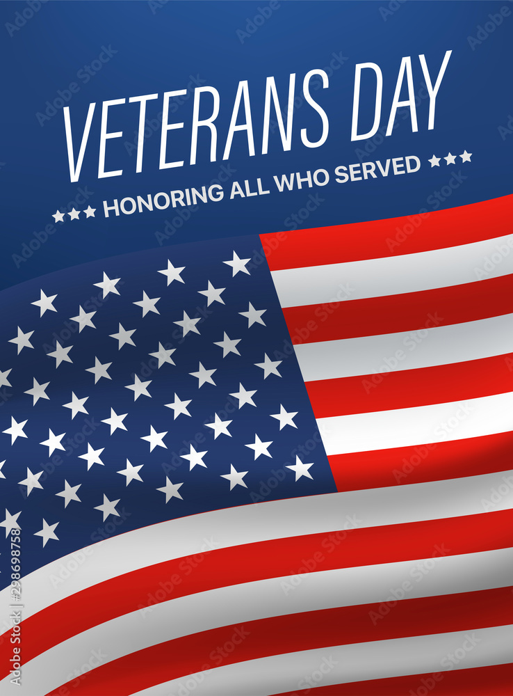 Wall mural Veterans day. Honoring all who served. Vector illustration