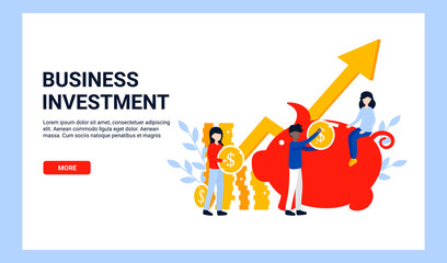 Piggy bank, money management. Financial consulting, investment, savings and accumulating coins. Flat concept vector illustration design for banner, website, landing page template, layout.