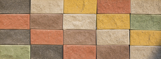 texture multicolored decorative brick wall