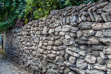 Istanbul, Turkey, 6 July 2016: Historical Stone Wall, Samatya, Fatih.