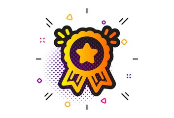 Bonus points. Halftone circles pattern. Loyalty award icon. Discount program symbol. Classic flat loyalty award icon. Vector