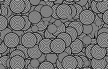 Papier peint Cercles cercles en noir et blanc