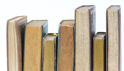 old books isolated on white.