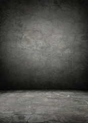 grunge interior room with concrete wall.