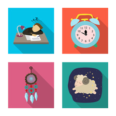 Fototapeta premium Vector illustration of dreams and night sign. Collection of dreams and bedroom stock vector illustration.