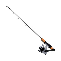 fishing rod realistic vector illustration isolated