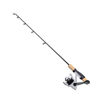 fishing rod realistic vector illustration isolated