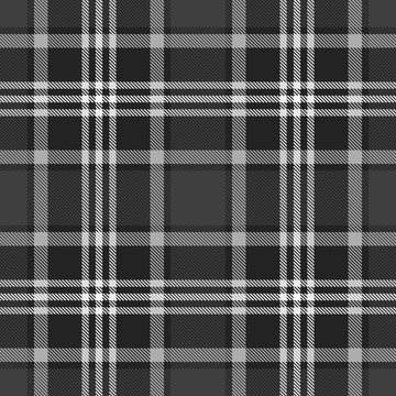 Seamless tartan plaid pattern. Checkered grey fabric texture background.