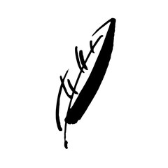 Leaf icons isolated on white background. Logo sign design. Modern brush ink illustration. Vector