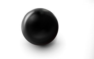 Mockup of blank glossy black sphere or orb 3d. Icon abstract symbol. Template vector illustration for design and branding.