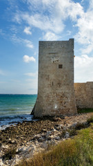 Fototapeta na wymiar Ruin of the castle at the sea. Kastelina Castle. Vir, Croatia