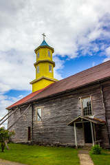 Chonchi, Chiloe Island, Chile - Side View of the Wooden Jesuit Church of Chonchi (UNESCO World Heritage)