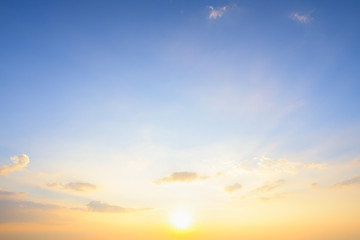 Beautiful sunset sky with clouds