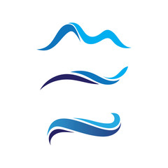 Waves beach logo blue and symbols template icons app