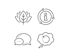 Recovery info line icon. Chat bubble, info sign elements. Backup data sign. Restore information symbol. Linear recovery data outline icon. Information bubble. Vector