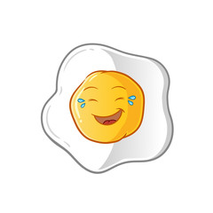 sunny side up laughing loudly mascot vector cartoon art illustration
