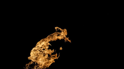 Fire flames on black background. fire on black background isolated. fire patterns