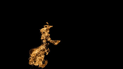 Fire flames on black background. fire on black background isolated. fire patterns