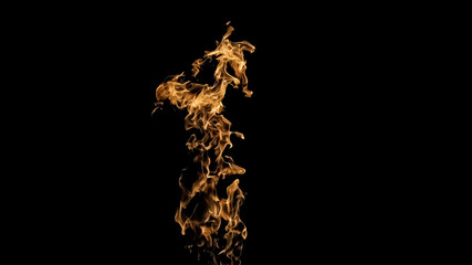 Fire flames on black background. fire on black background isolated. fire patterns